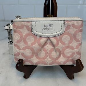 Coach Madison Op Art Horse & Carriage Pleated Pouch Wristlet